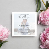 Invitation Modèle photo Mariage gris simple