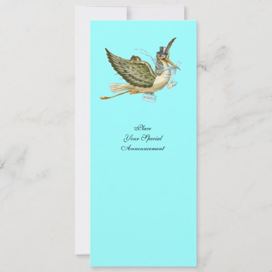 INVITATION MODÈLE PHOTO MONOGRAM BABY SHOWER STORK (Dos)