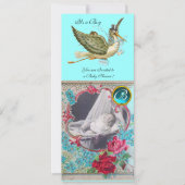 INVITATION MODÈLE PHOTO MONOGRAM BABY SHOWER STORK (Devant)