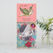 INVITATION MODÈLE PHOTO MONOGRAM BABY SHOWER STORK (Debout devant)