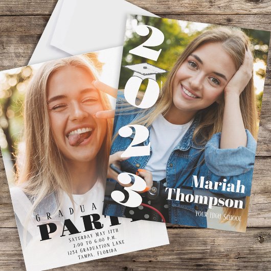 Invitation Modèle photo noir et blanc moderne