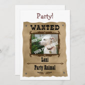 Invitation Modèle photo occidental sauvage Recherché de (Devant / Derrière)