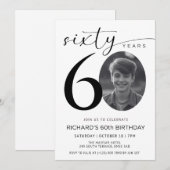Invitation modèle pour 60e anniversaire, Collage d (Devant / Derrière)