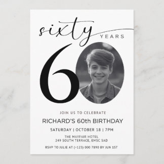 Invitation modèle pour 60e anniversaire, Collage d