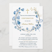 Invitation Modèle pour garçon de confirmation imprimable (Devant / Derrière)