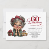 Invitation modèle pour les 60 ans d'une dame drôle (Devant)