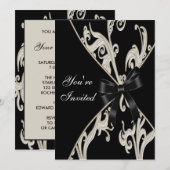 Invitation modèle pour soirée avec tourbillon de c (Devant / Derrière)