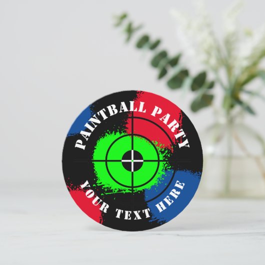 Invitation modèle pour une fête avec éclaboussures (Debout devant)