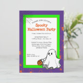 Invitation modèle pour une fête Halloween avec un (Debout devant)