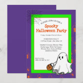 Invitation modèle pour une fête Halloween avec un (Devant / Derrière)