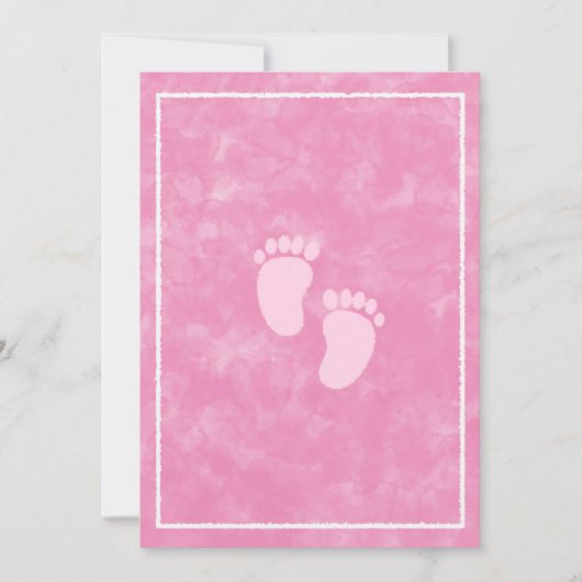 Invitation Modèle rectangle de baby shower aquarelle rose  (Devant)
