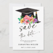 Invitation Modèle rose de sauvegarde de date de remise de dip (Devant)