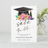 Invitation Modèle rose de sauvegarde de date de remise de dip (Debout devant)