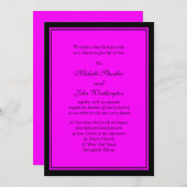 Invitation Modèle rose et noir de Fuschia (Devant / Derrière)