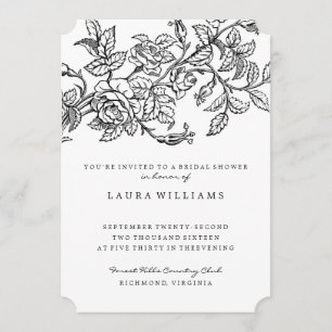 Invitation Modèle rose floral d'invitation de Fête de la