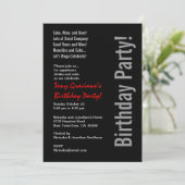 Invitation Modèle rouge noir blanc d'anniversaire moderne (Debout devant)