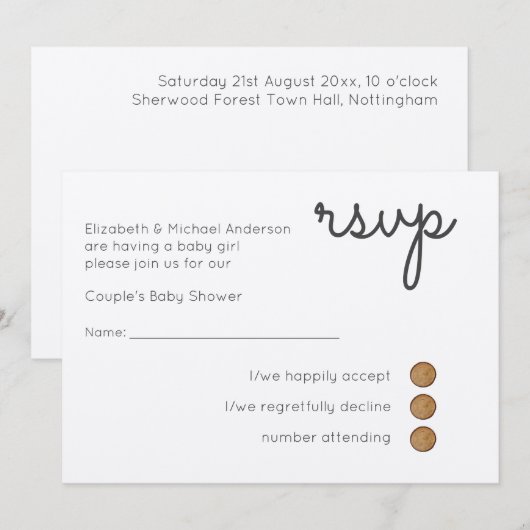 Invitation Modèle RSVP de mariage manuscrit (Devant / Derrière)