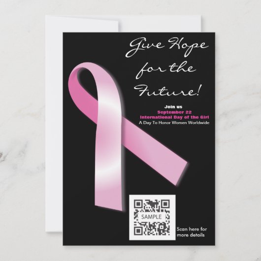 Invitation Modèle Sensibilisation au cancer du sei (Devant)