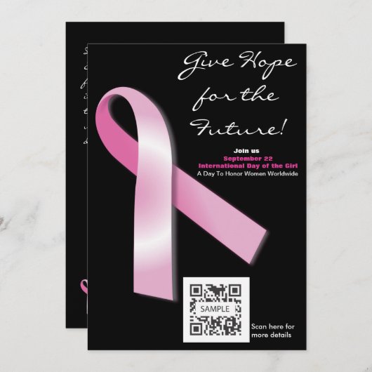 Invitation Modèle Sensibilisation au cancer du sei (Devant / Derrière)