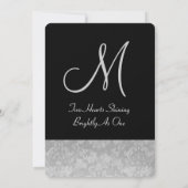 Invitation Modèle Silver Grey et Black Mariage damassé V07 (Dos)