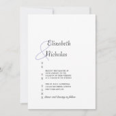 Invitation modèle simple en noir et blanc (Devant)