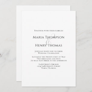 Invitation Modèle simple minimaliste de texte noir