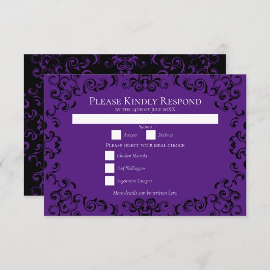 INVITATION MODÈLE SWIRL (Devant / Derrière)