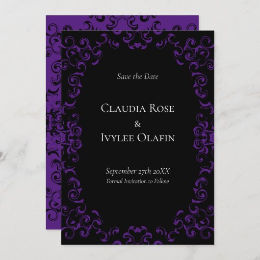 INVITATION MODÈLE SWIRL (Devant / Derrière)