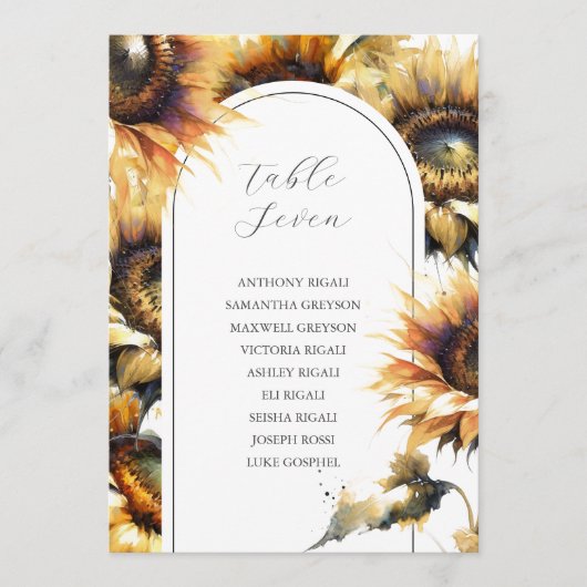 Invitation Modèle unique de Mariage de tournesol (Devant)