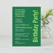 Invitation Modèle vert de la 40e fête d'anniversaire moderne (Debout devant)