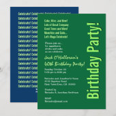 Invitation Modèle vert de la 40e fête d'anniversaire moderne (Devant / Derrière)