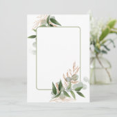 Invitation Modèle vierge avec éclaboussure de feuilles vert o (Debout devant)