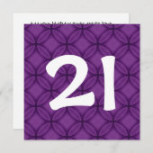 Invitation Modèle W1060 des cercles pourpres de la fête du 21 (Devant / Derrière)