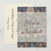 Invitation Modèle William Morris Evenlode : Vintage Moody (Devant / Derrière)