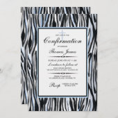 Invitation Modèle Zèbre avec bleu (Devant / Derrière)