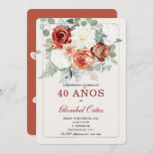 Invitation Modèles d'invitations d'anniversaire ESPAGNOL rust (Devant / Derrière)