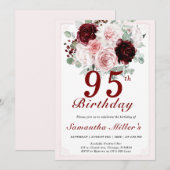 Invitation Modèles modifiables pour 95e anniversaire (Devant / Derrière)