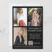 Invitation Modélisation moderne 4 modèle photo QR Code Comp C (Dos)