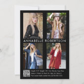 Invitation Modélisation moderne 5 modèle photo QR Code Comp C (Dos)