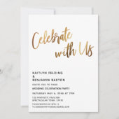 Invitation Moden Fêtez avec nous Réception de mariage d'or (Devant)