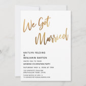 Invitation Moden We Got Married Or Réception De Mariage à L'e (Devant)