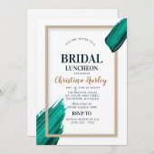 Invitation moder acrylique pour déjeuner nuptial turquoise (Devant / Derrière)