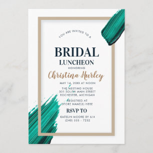 Invitation moder acrylique pour déjeuner nuptial turquoise