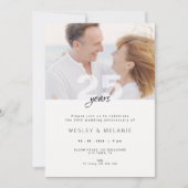 Invitation Modern 25th Wedding Anniversary with Photo (Devant)
