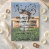 Invitation Modern 2 Photo QR Code Romantic Script Wedding