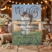 Invitation Modern 2 Photo QR Code Romantic Script Wedding