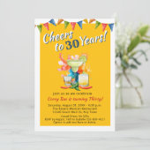 Invitation Modern 30th Birthday Fiesta Cheers to 30 Years  (Debout devant)