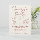 Invitation Modern 30th Cheers to Thirty Cocktail Birthday  (Debout devant)