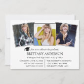 Invitation Modern 3 Photo Graduation Party (Devant)