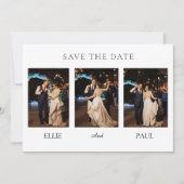 Invitation Modern 3-Photo Wedding Collage | Elegant Script (Devant)